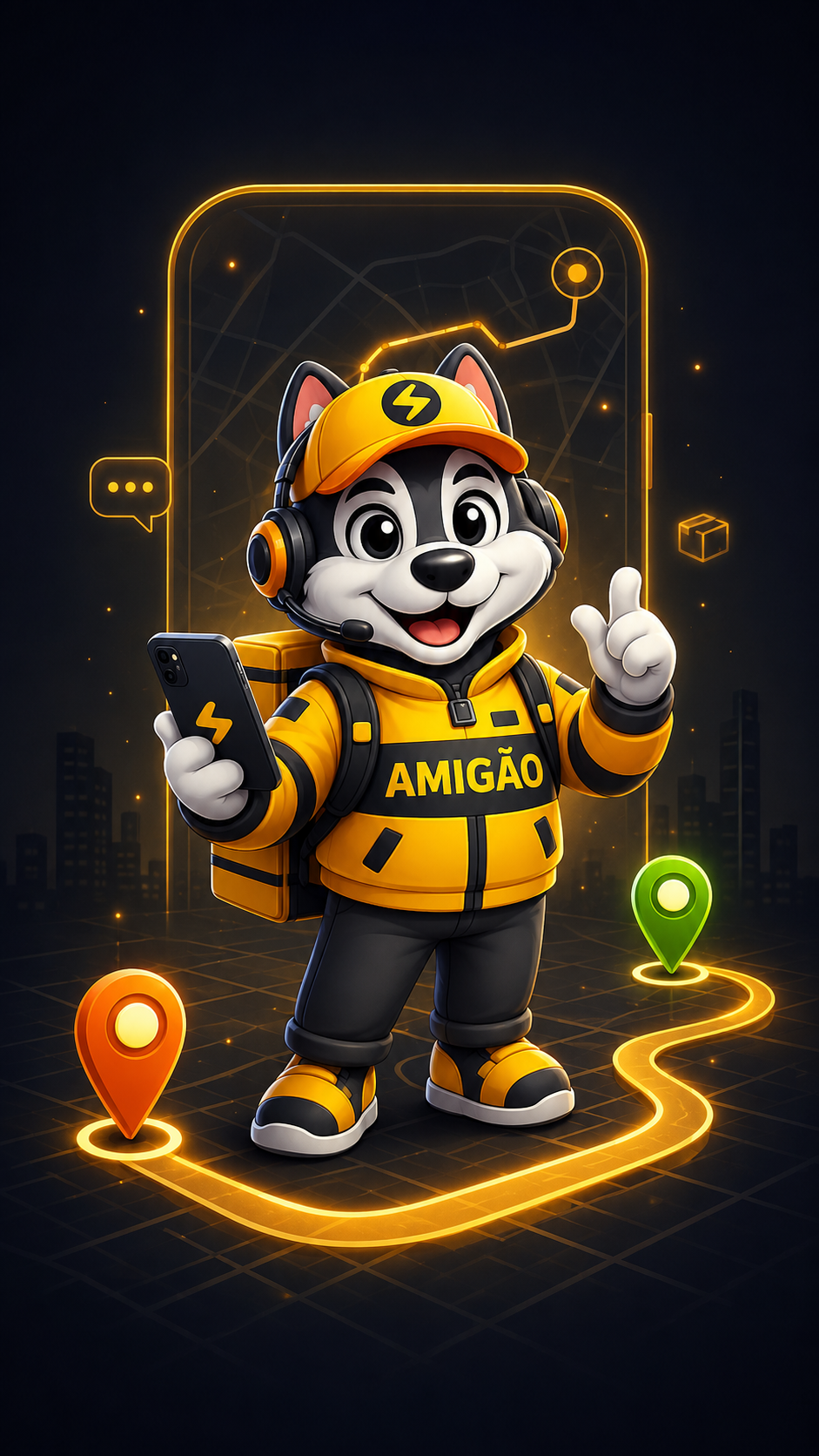 Tela do app Amigão em smartphone